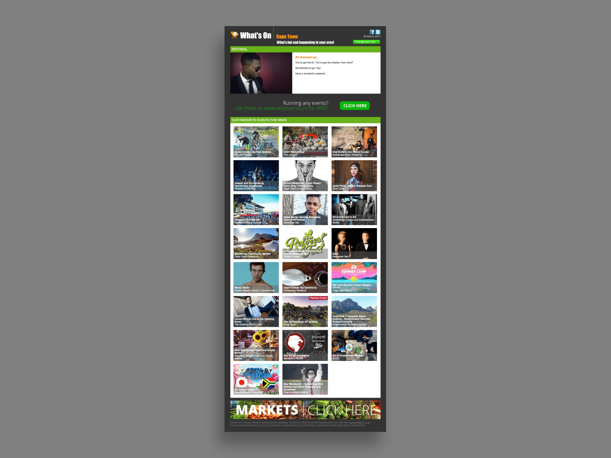 What's On Email Newsletter